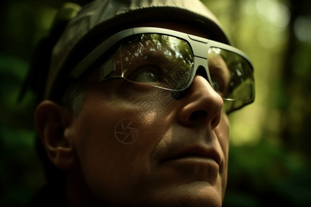 环境保护里戴AR眼镜的人图片