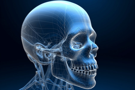 面部解剖结构3D概念图图片