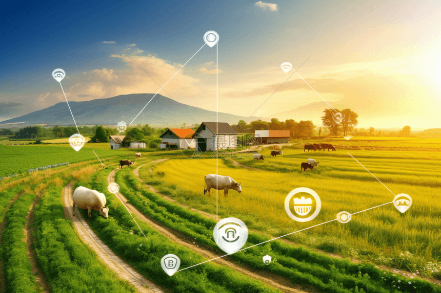 支持5g的智能农业概念图图片