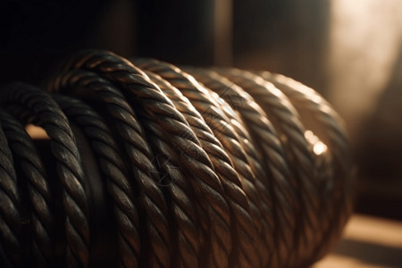 钢丝绳素材起重机钢丝绳的特写镜头设计图片