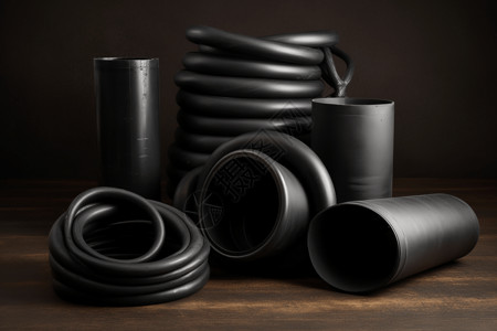 工业工厂生产的不同橡胶产品高清图片