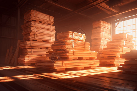 工业木材厂场景设计图片