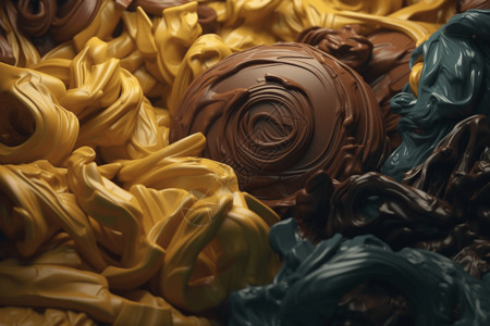 巧克力颜色橡胶制造过程中使用的原材料设计图片