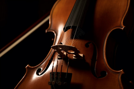小提琴弓弦的特写镜头背景图片