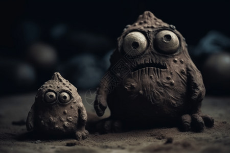 泥粘土抽象创意粘土怪物设计图片