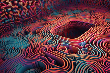 抽象创意迷幻3D迷宫概念图图片