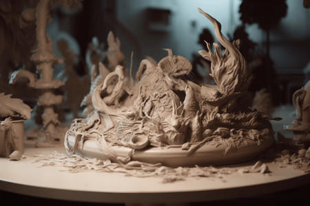 手作抽象创意3D黏土模型图片