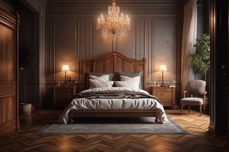 床头柜子卧室的大床设计图片