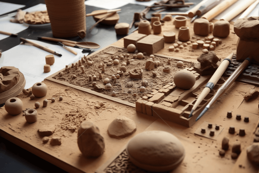 使用工具构建3D粘土模型图片图片