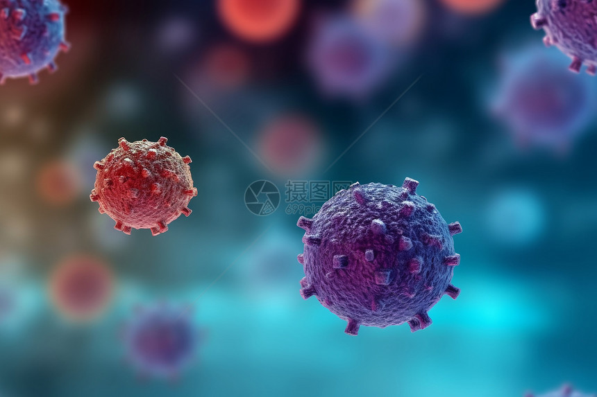 病毒细胞浮动图片