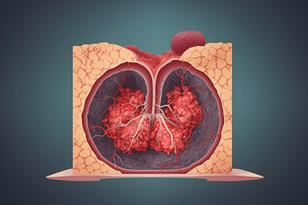 髓质胸腺的横截面展示插画