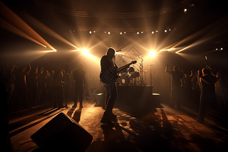 灯光下的摇滚乐队背景图片