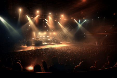 有明亮灯光的摇滚音乐舞台图片