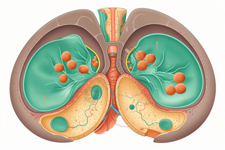 睾丸激素肾上腺的结构图插画