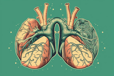 肺部插画主动脉肺动脉高清图片