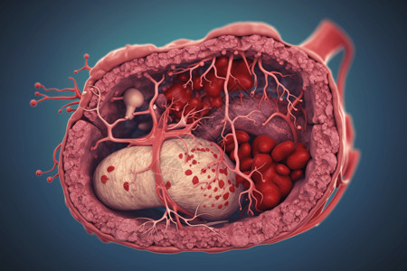 脾脏结构有过滤功能的脾脏插画