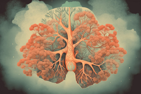 大树型的肺背景图片