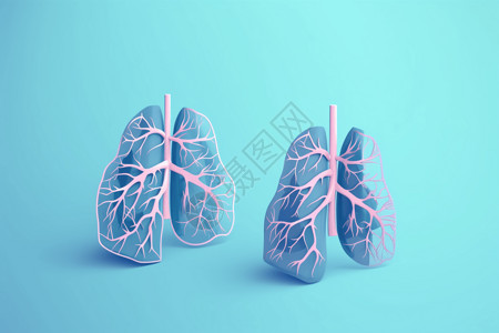 肺小结节有树状支气管的肺部插画