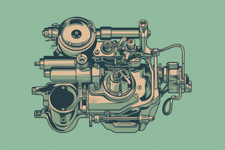 崭新的化油器插画