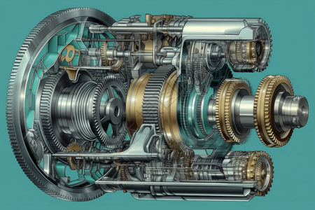 精密部件实用的变速器插画
