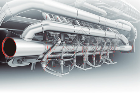 消声器先进的排气系统插画