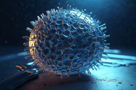 细胞3D病毒模型图片