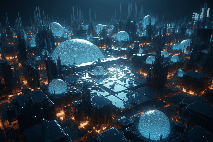 病毒世界的城市概念模型图片