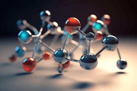 3D分子组成结构模型背景图片