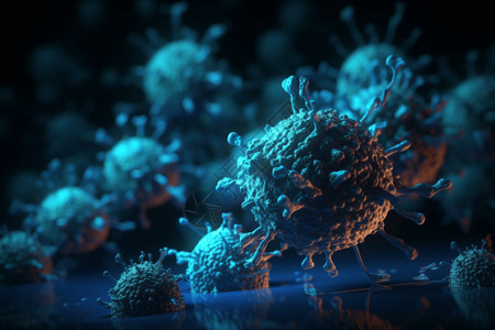 放大的病毒细胞背景图片