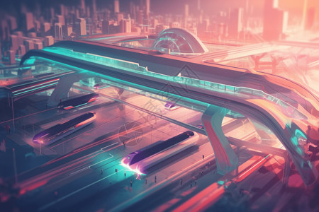 交通基础设施强大的未来交通枢纽设计图片