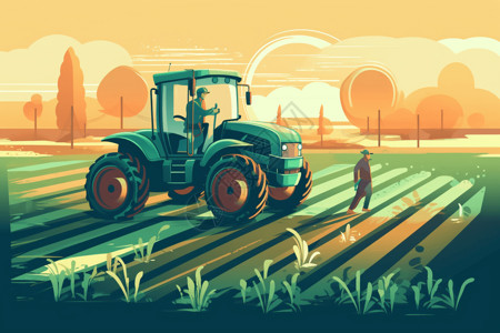 先进农业先进的精准农业插画