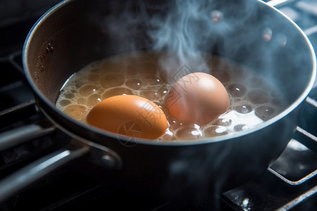 开水中煮鸡蛋图片