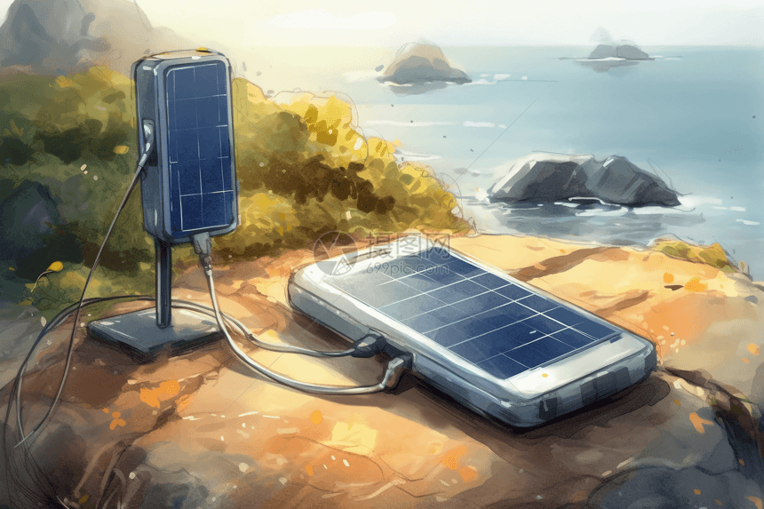 海边放置的充电器图片