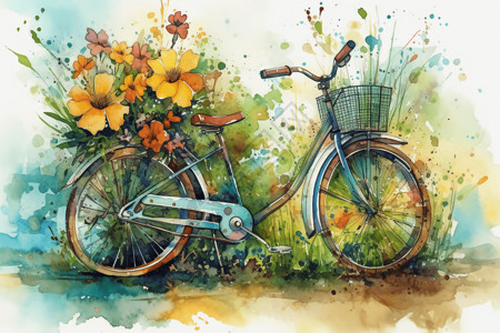 自行车车轮小型的自行车插画