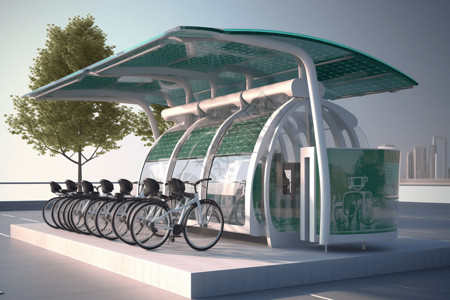 太阳能自行车充电高清图片