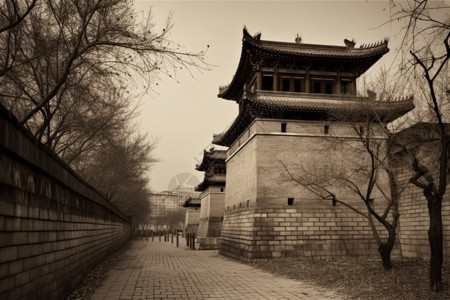 古老大门中国风古老的城墙设计图片