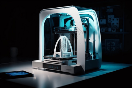 3D打印机的未来派设计背景图片