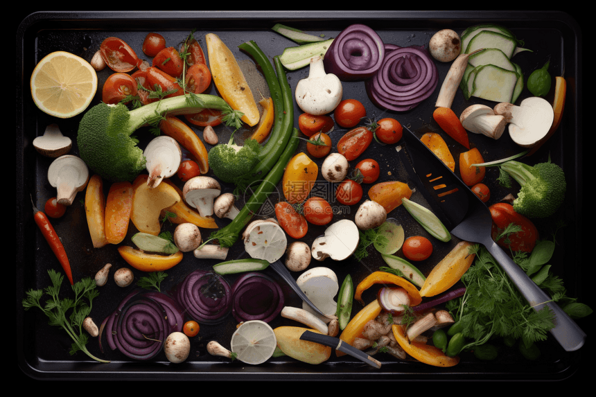 烤蔬菜配料图片