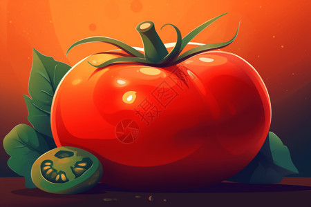 清脆李清脆的番茄插画