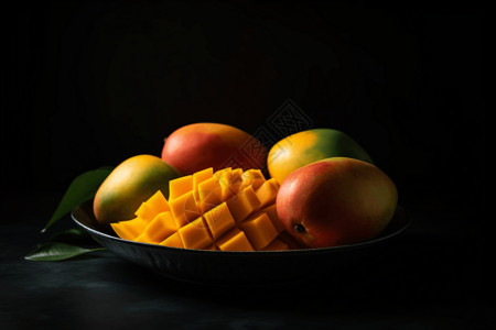 酸甜味的芒果背景图片