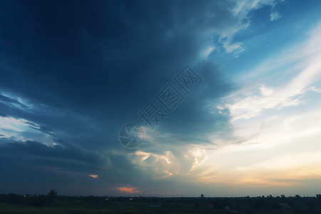 雷暴前的乌云天空图片