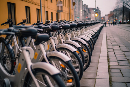 电动自行车主图城市公共电动自行车背景