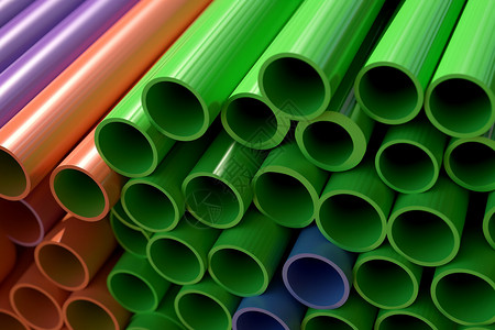 塑料工业中生产的管材图设计图片