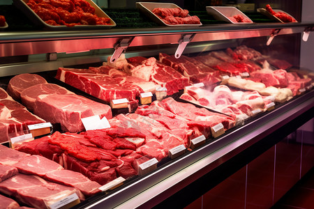 小型肉店的肉制品图片背景