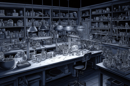 化学实验室创意插图图片