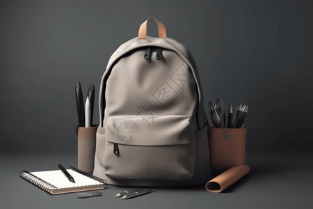 背包和学校用品背景图片