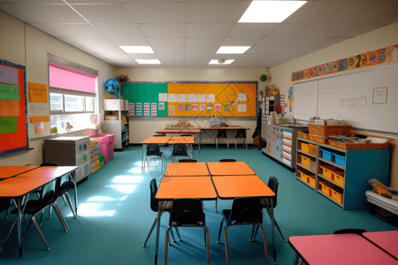 儿童教学教室场景背景图片