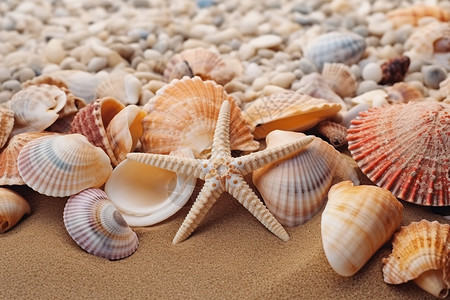 美丽的海星贝壳图片