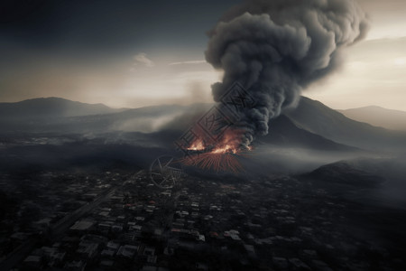 从火山中冒出的灰烬图片