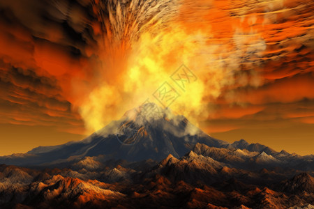 火山喷发的景象图片
